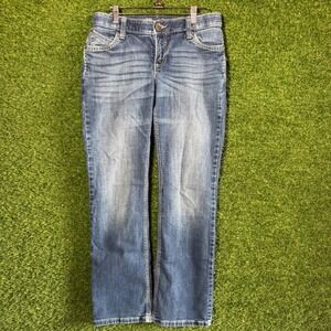 Wrangler Shiloh Jeans Womens‎ 5x32 Blue Denim Boot Cut Embellished Pockets